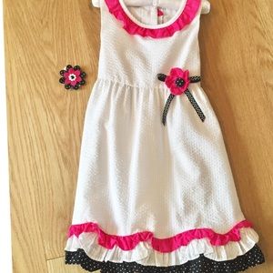 White Rare Editions Dress w/ Hair Clip🌸